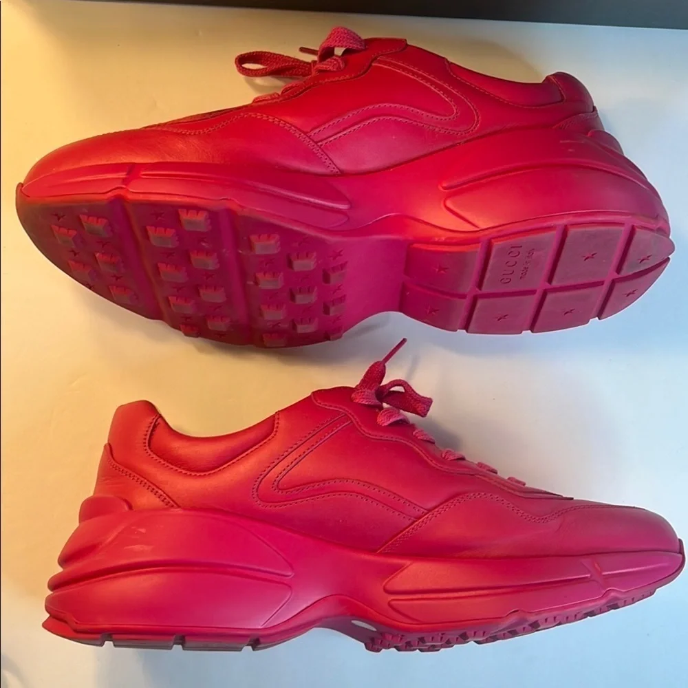 EUC 💓 Gucci Women’s Pink Sneakers – Size 40.5 (US 10.5) with Box